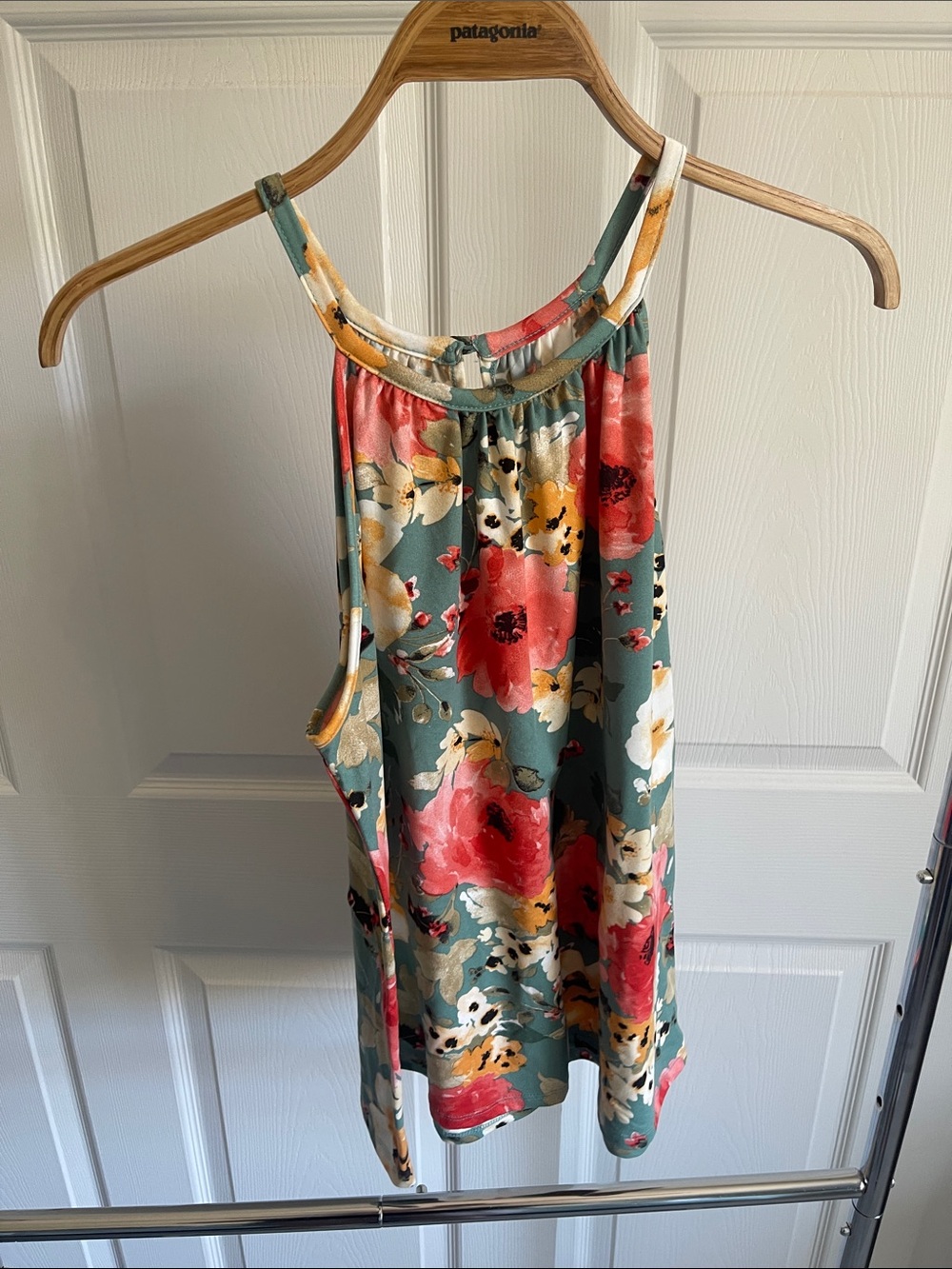 Papermoon Floral Halter Tank - Green, Pink, Yellow, Cream